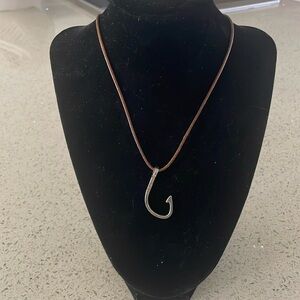 Silver Hook Pendant Necklace